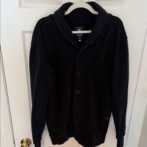 Raw G-Star blue and black button up sweater
